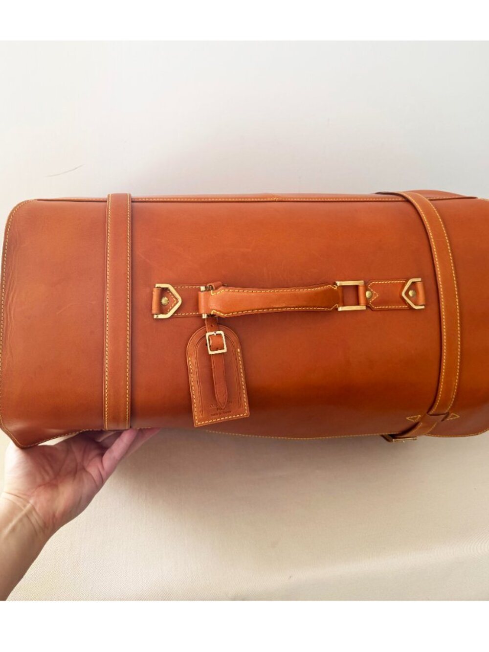 Louis Vuitton "Nubie" Weekender Bag in Natural Leather - Picture 12 of 16